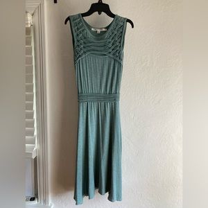 Dusty blue light work dress. New w/o tags. Stretchy fabric below knee length